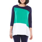Sag Harbor 3/4 Sleeve Crew Neck Top