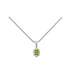 Womens Diamond Accent Green Peridot Sterling Silver Pendant Necklace