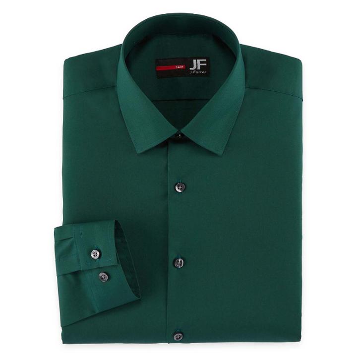 Jf J. Ferrar Easy-care Solid Slim Fit Long Sleeve Dress Shirt