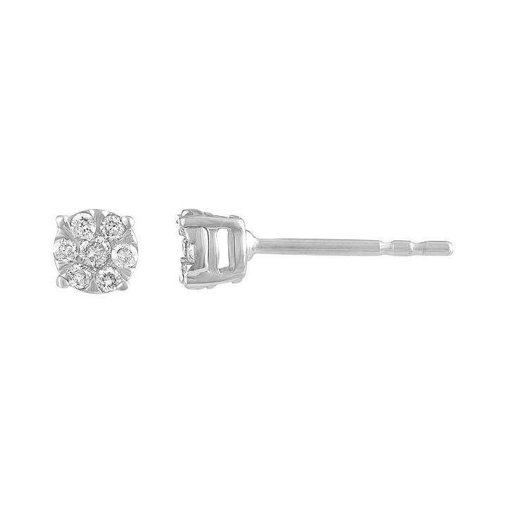 Diamond Blossom 1/8 Ct. T.w. Genuine White Diamond 4.1mm Stud Earrings