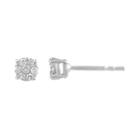 Diamond Blossom 1/8 Ct. T.w. Genuine White Diamond 4.1mm Stud Earrings