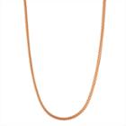 14k Rose Gold Over Silver Solid Wheat 16 Inch Chain Necklace