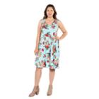 24seven Comfort Apparel Nicole Green Floral Dress - Plus