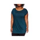 Worthington Cap Sleeve Drape Front Tee - Plus