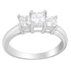 Love Lives Forever Womens 1 Ct. T.w. Princess White Diamond 14k Gold 3-stone Ring