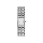Croton Womens Diamond-accent Square Stainless Steel Bracelet Watch