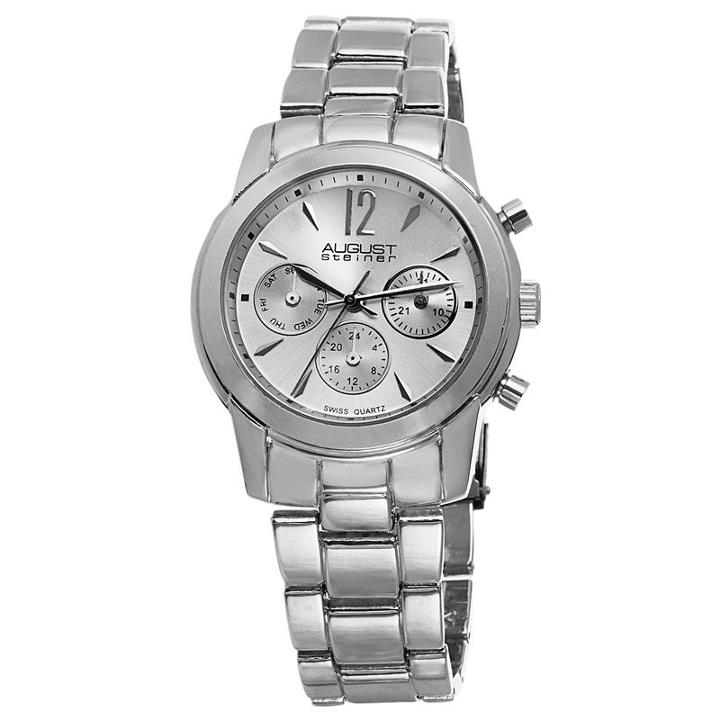 August Steiner Womens Silver Tone Strap Watch-as-8087ss