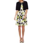 Perceptions 3/4 Sleeve Embellished Jacket Dress-petites