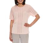 Alfred Dunner Rose Hill Short Sleeve Pullover Sweater Shell