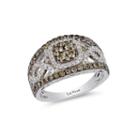 Grand Sample Sale By Le Vian Chocolatier Framed Clusters Chocolate & Vanilla Diamonds Ring In 14k Vanilla Gold