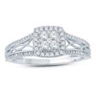 Womens 3/8 Ct. T.w. Genuine Diamond White Engagement Ring
