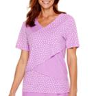 Alfred Dunner Always In Style Short-sleeve Print Tiered Top