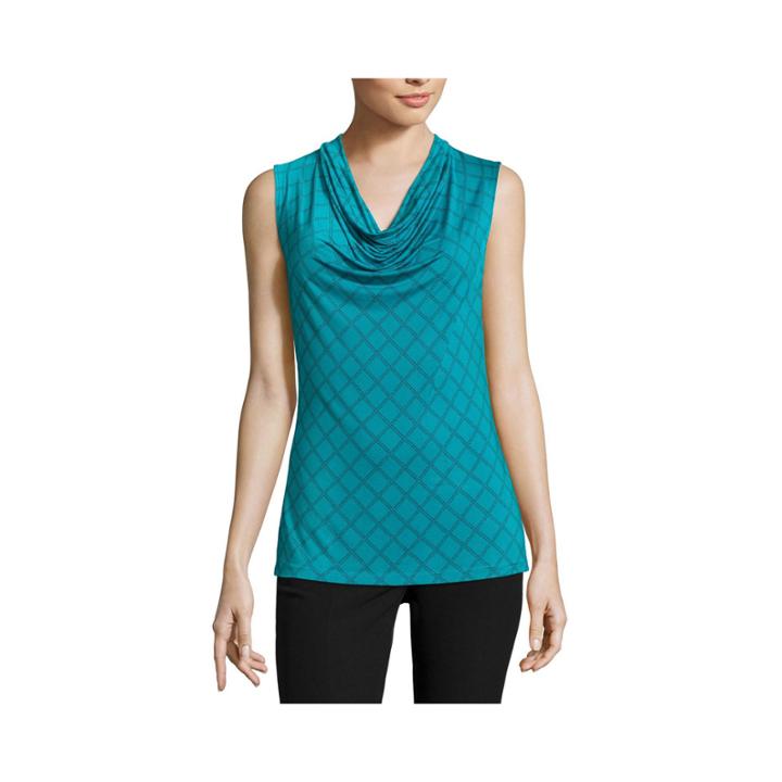 Worthington Sleeveless Draped Neck T-shirt-womens