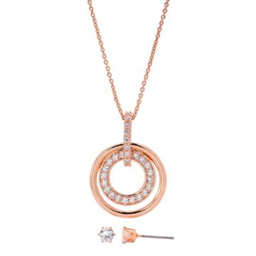 Sparkle Allure Womens 2-pc. Clear Brass Jewelry Set