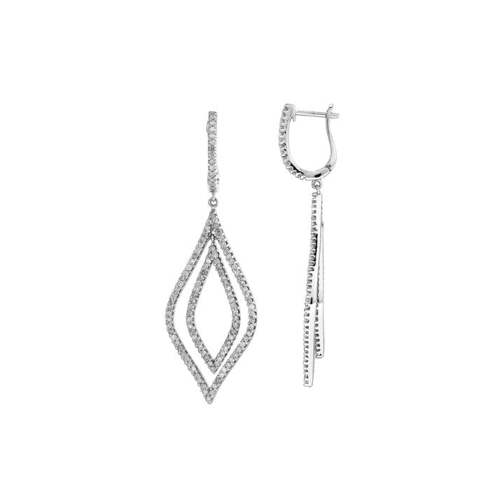 1 1/10 Ct. T.w. Diamond 14k White Gold Teardrop Earrings