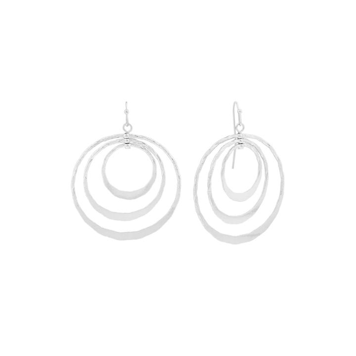 Liz Claiborne Silver-tone Triple Circle Drop Earrings