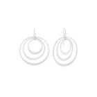 Liz Claiborne Silver-tone Triple Circle Drop Earrings