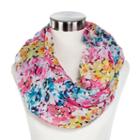 Layered Floral Print Infinity Scarf