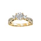 1 3/4 Ct. T.w. Diamond 14k Yellow Gold 3-stone Engagement Ring