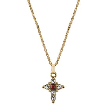 1928 Symbols Of Faith Religious Jewelry Womens Red Cross Pendant Necklace