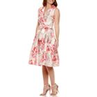 Jessica Howard Sleeveless Notch-collar Faux-wrap Dress - Petite
