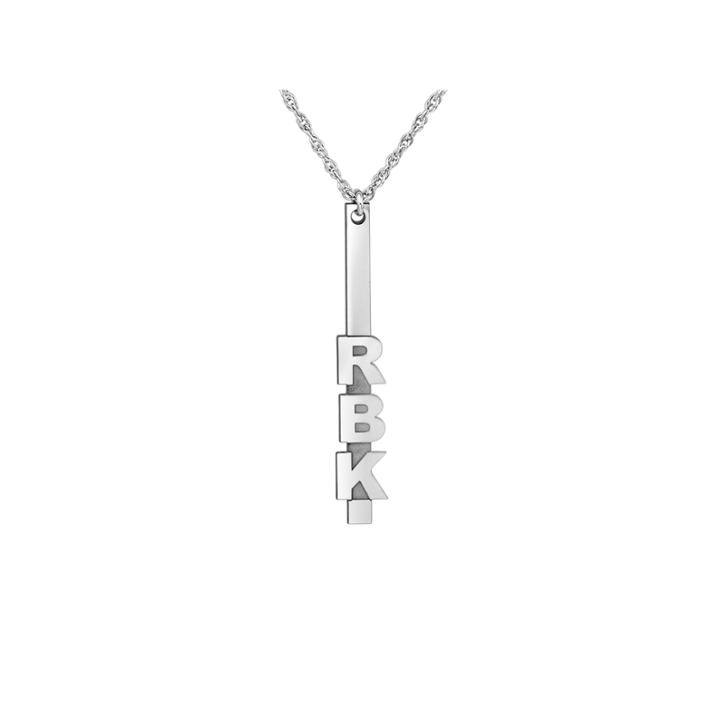 Personalized Vertical Monogram Pendant Necklace