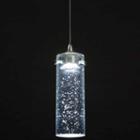 Wooten Heights 7.5 Tall Glass And Metal Led Pendant With Brushed Steel Cord