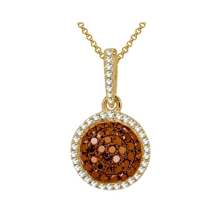 Limited Quantities 1/3 Ct. T.w. White And Color-enhanced Cognac Diamond Pendant Necklace