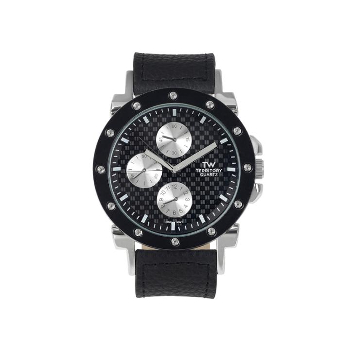 Territory Mens Leather-look Strap Watch