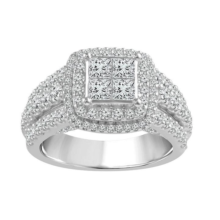 Womens 2 1/5 Ct. T.w. White Diamond 14k Gold Engagement Ring