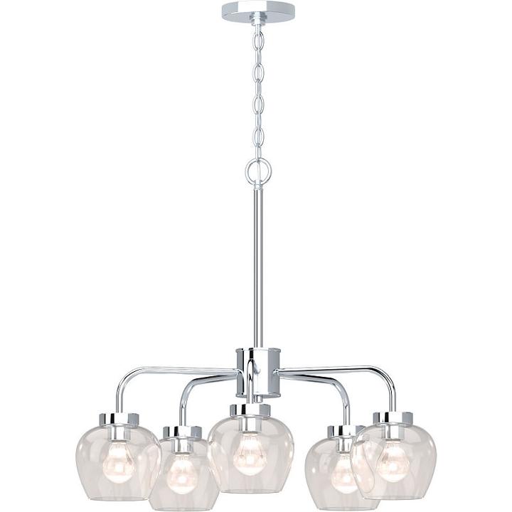 5-light Polished Nickel Down-light Chandelier