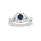 Blooming Bridal 1/2 Ct. T.w. Diamond And Genuine Blue Sapphire Bridal Ring