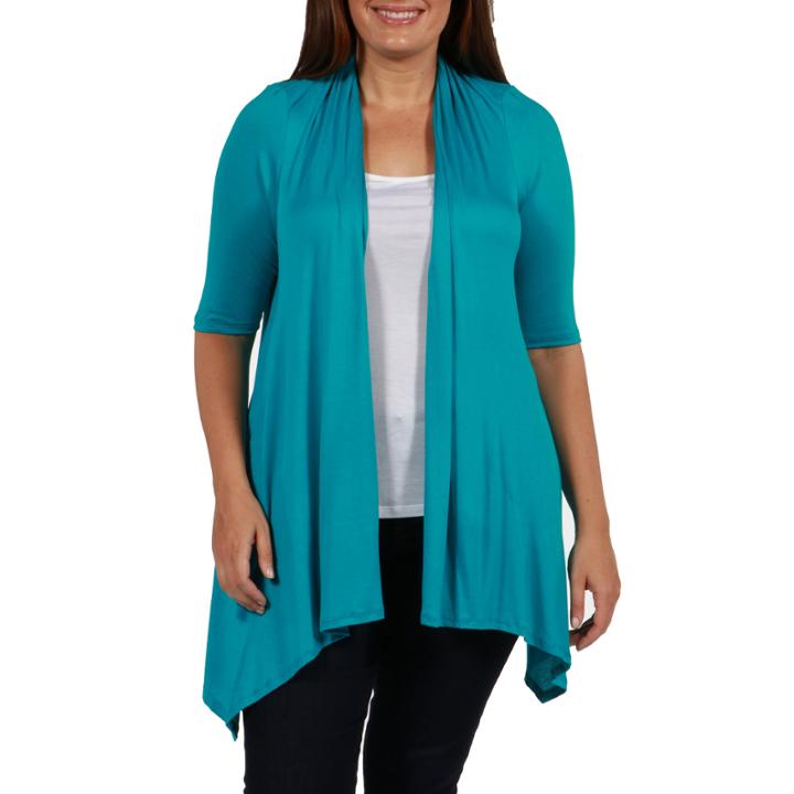 24/7 Comfort Apparel Superstar Cardigan Shrug - Plus