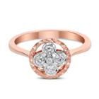 Womens 1/4 Ct. T.w. Diamond White 14k Rose Gold Cluster Ring