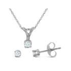 1/4 Ct. T.w. Diamond Pendant & Stud Earring Necklace Set