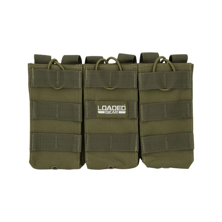 Barska Cx-200 Triple Magazine Pouch,9.5 X1x8.5in, Od Green Bi12276