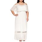 Ashley Nell Tipton For Boutique + Short Sleeve Cold Shoulder Maxi Dress-plus