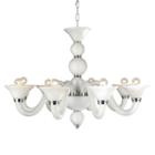 Murano Collection 8 Light Blown Glass In White Finish Venetian Style Chandelier 18