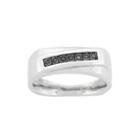 Mens Color-enhanced Black Diamond Accent Sterling Silver Ring