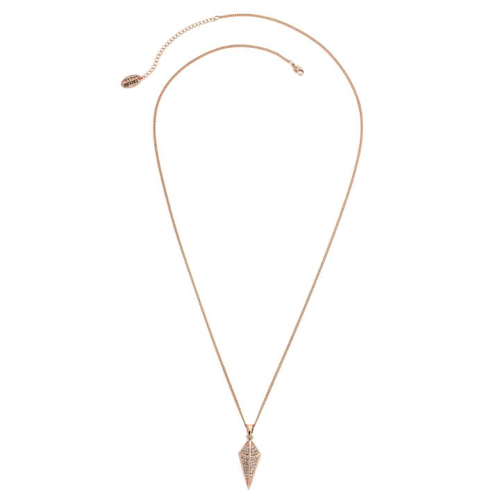 Nicole By Nicole Miller Crystal Accent Rose-tone Gold Drop Necklace