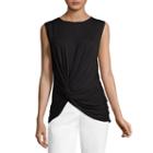 Worthington Sleeveless Crew Neck T-shirt-womens Petites