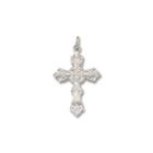 Sterling Silver Ornate Budded Cross Charm Pendant