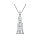 Diamond-accent 10k White Gold Big Ben Mini Pendant Necklace