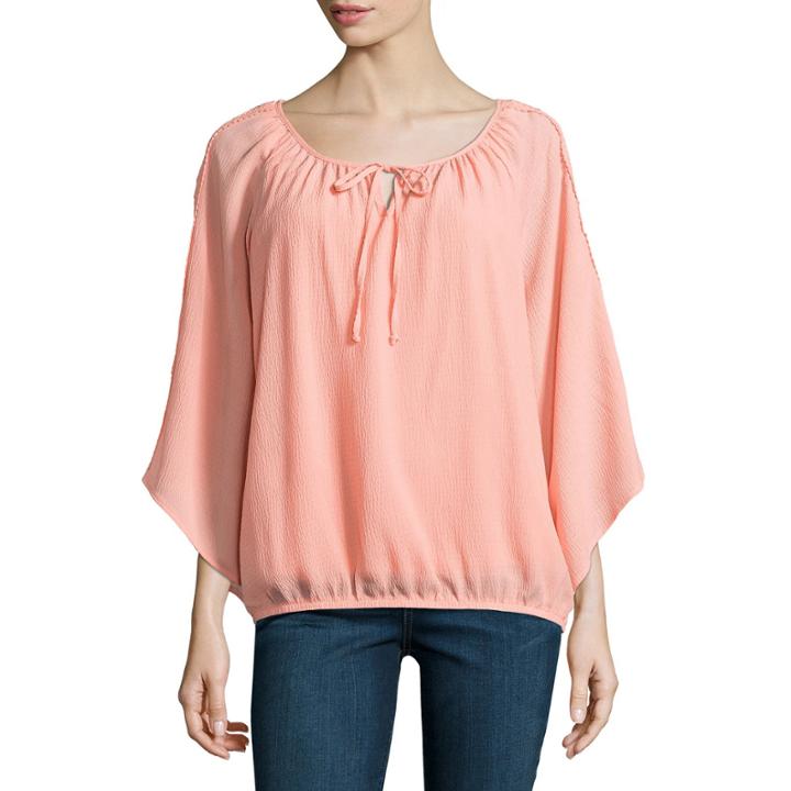 Alyx 3/4 Sleeve Round Neck Chiffon Blouse