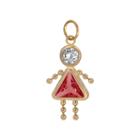 Red Oval 10k Gold Pendant