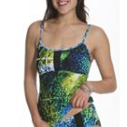 Sun And Sea Animal Attraction Tankini Top With Mesh Panel Insert - Plus