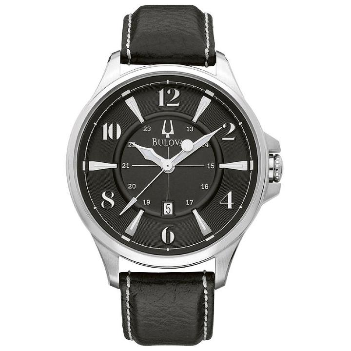 Bulova Mens Black Strap Watch-96b135