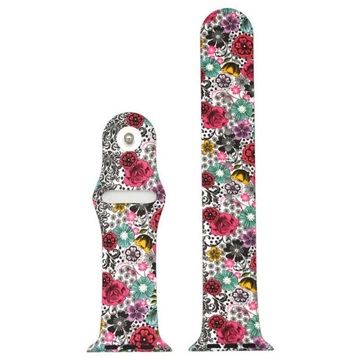 Olivia Pratt Compatible With Apple Watch Unisex Red Watch Band-8844floralwave38