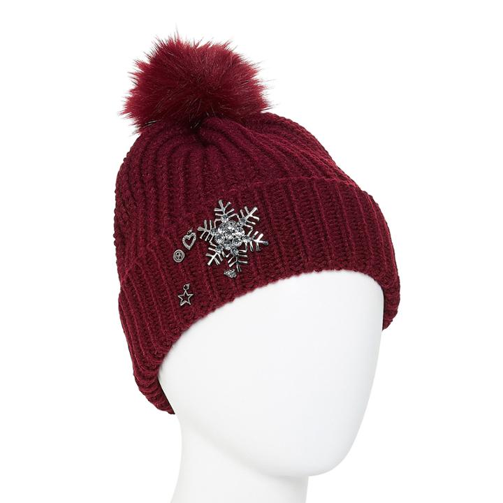 Mixit Brooch Cuff Pom Beanie