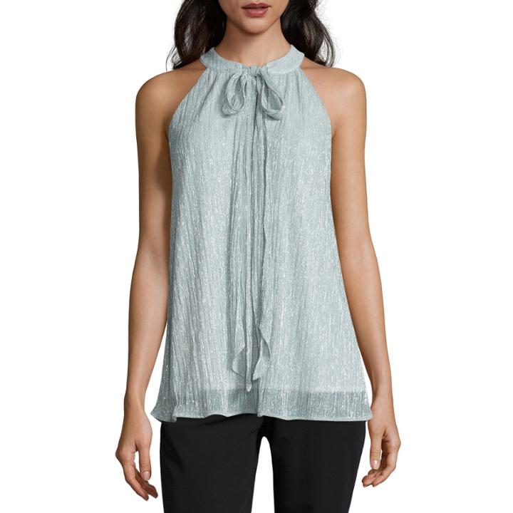 Worthington Elbow Sleeve Crew Neck Knit Blouse-talls